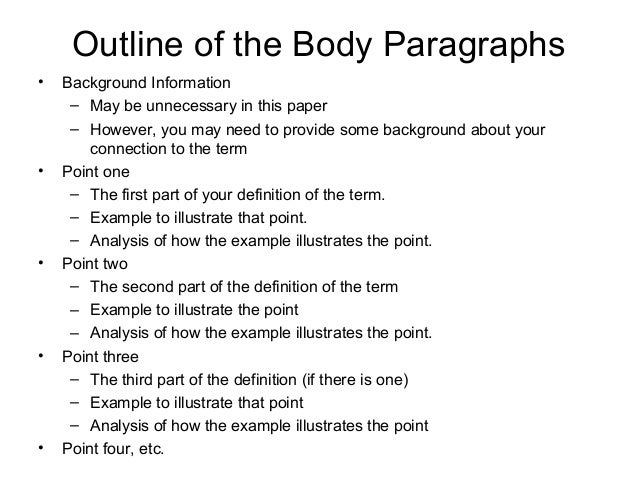 Need help on definition essay outline