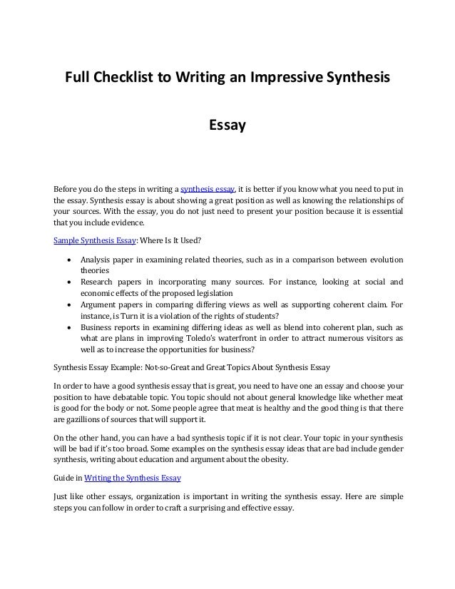 How to write a synthesis essay :: synthesis essays 