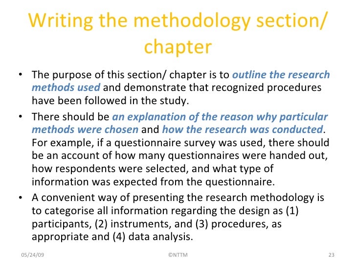 How to write the methodology section of a dissertation proposal