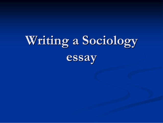 Essay examples sociology