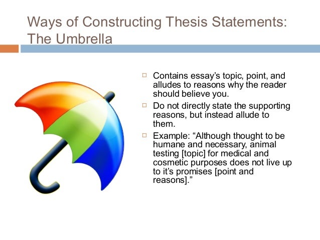 Examples of thesis statement sentences