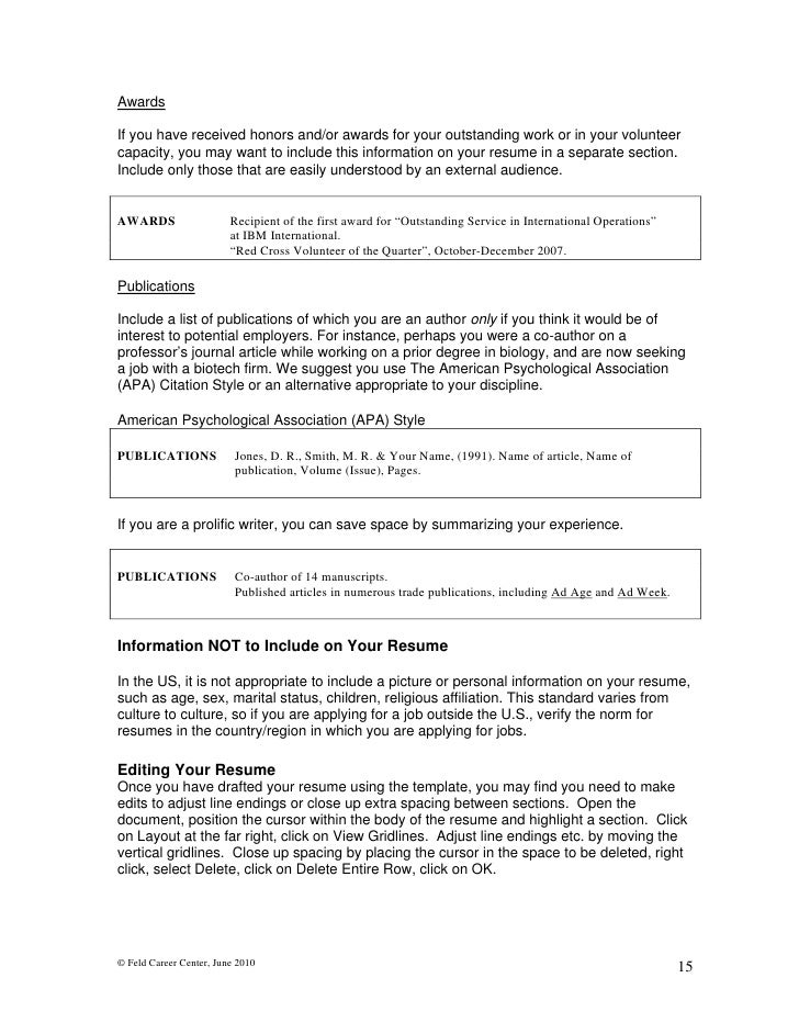 list of interests for resumes