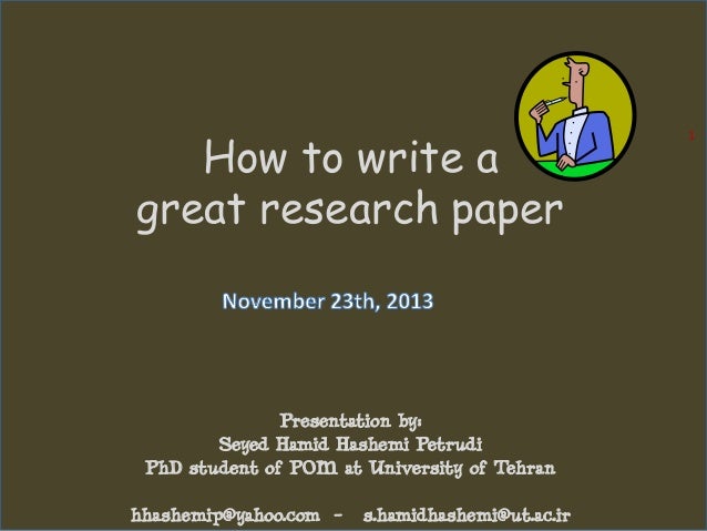 Writing great research paper