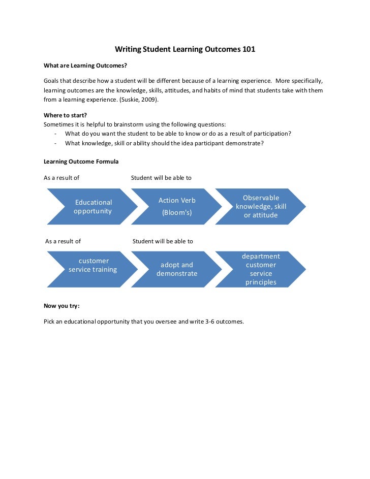 Writing student learning 101
