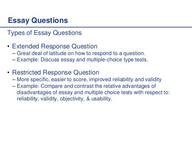 Answering essay questions   testing education