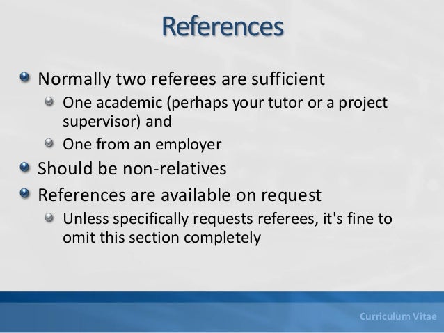 curriculum vitae with references