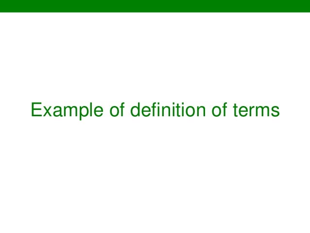 Definition of terms in thesis paper