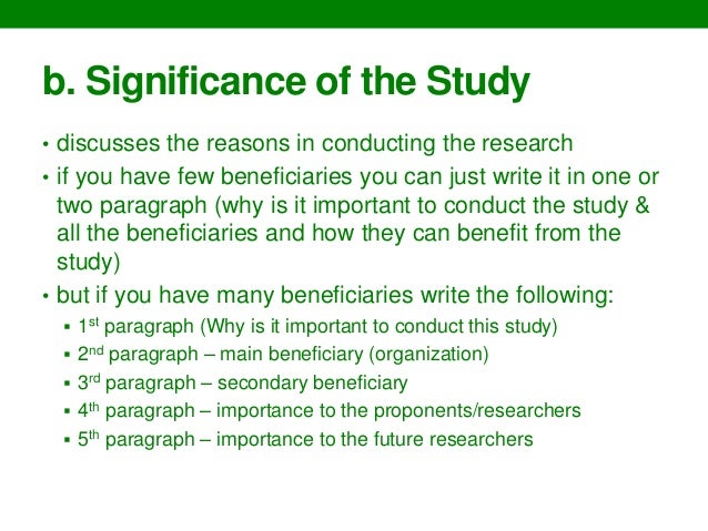 Significance of study thesis