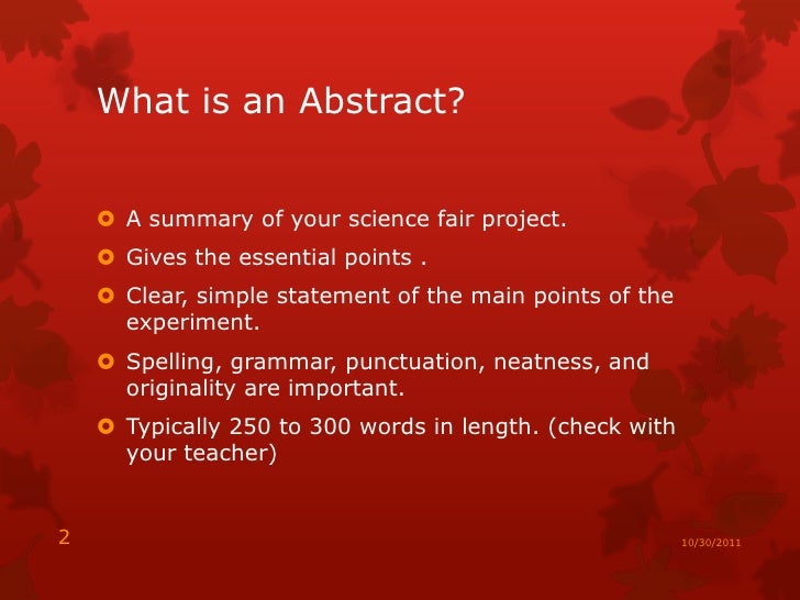 The Abstract Of A Research Paper