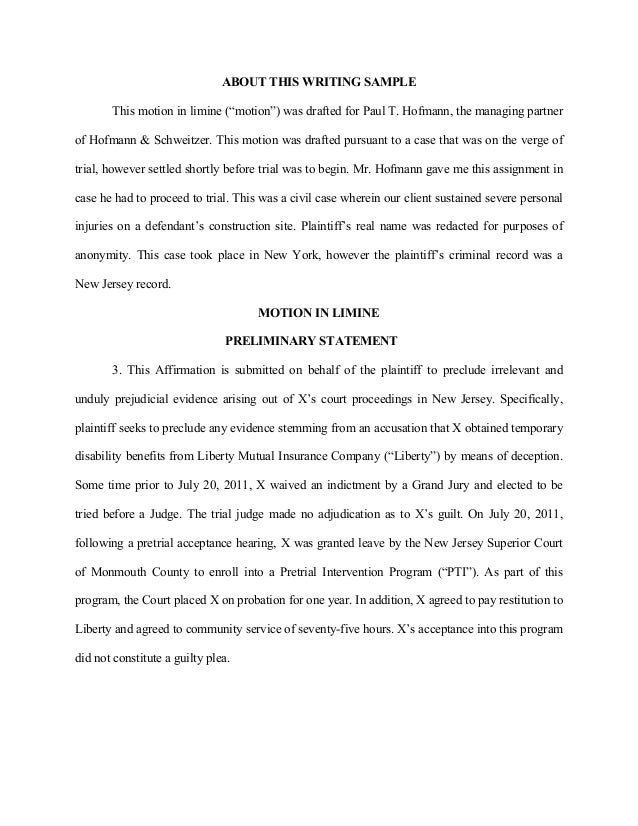 motion in limine to exclude witness testimony motion in limine to exclude witness testimony