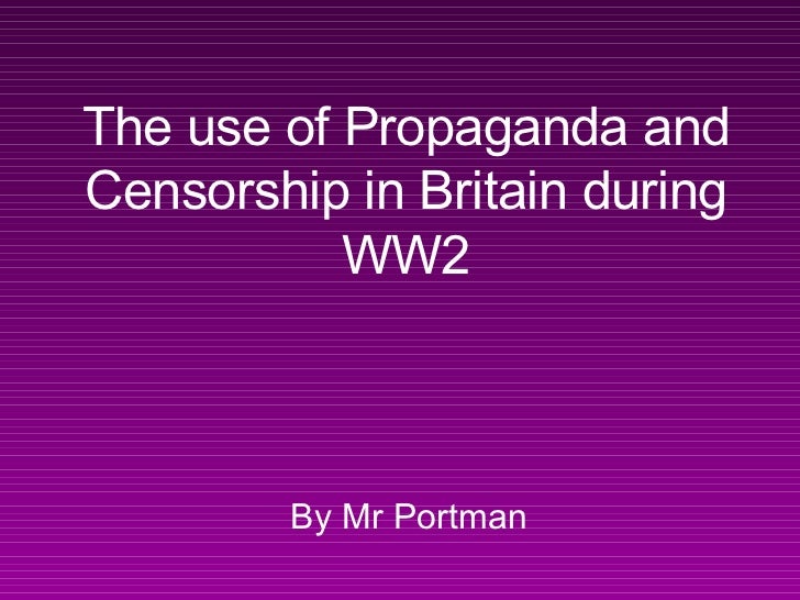 WW2 propaganda and censorship