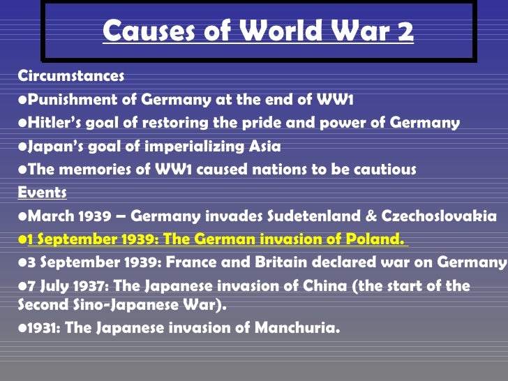 WW2 Causes Outcomes