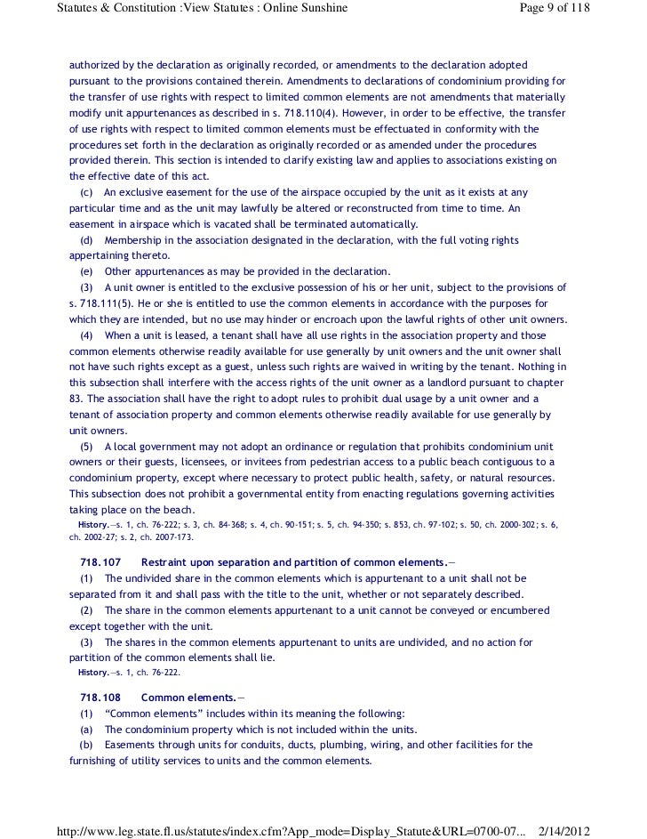 Florida Statute Chapter 718