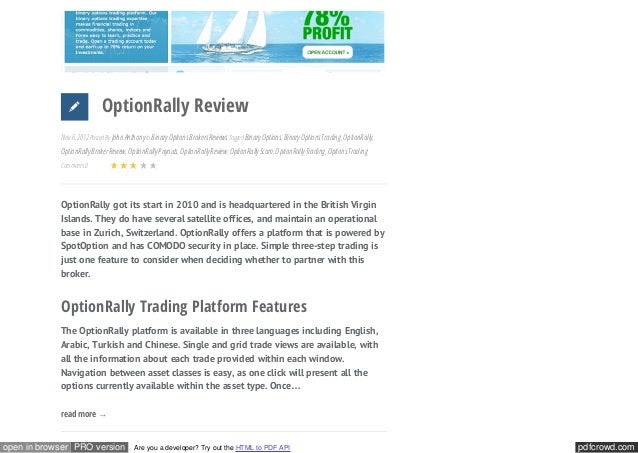 binary options trading for a living