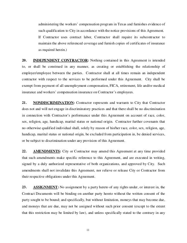 contract agreement texas labor