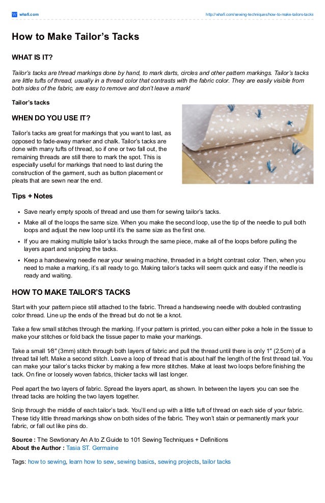 How to make tailor's tacks