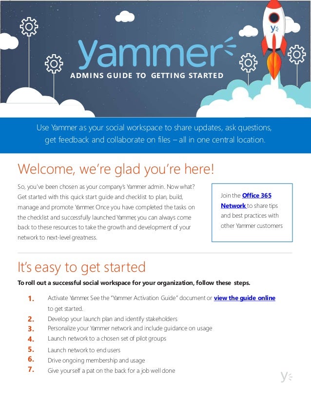 Yammer admin get startedguidance