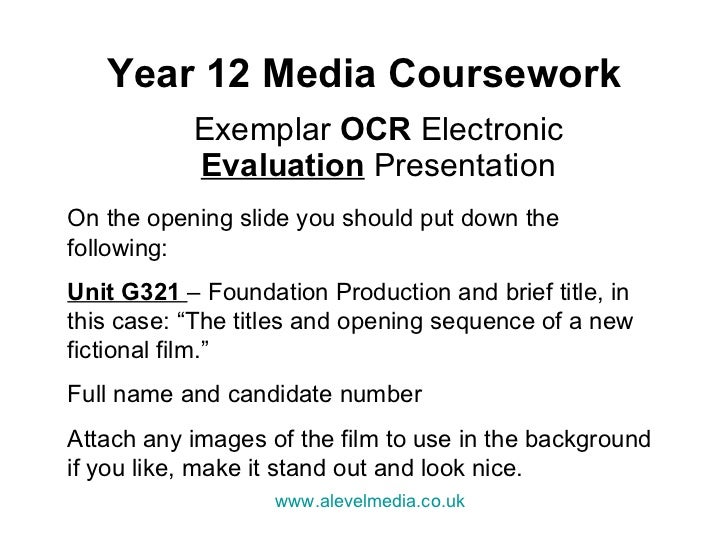 Unit F662 - Exemplar coursework folders - OCR