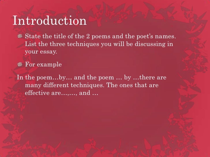 introduction to an essay on poetry Sample essay english 201025 hurting love: reckoning poetry's costs in gwendolyn brooks' first fight then fiddle gwendolyn brooks' first fight then fiddle. introduction to an essay on poetry Sample essay english 201025 hurting love: reckoning poetry's costs in gwendolyn brooks' first fight then fiddle gwendolyn brooks' first fight then fiddle.