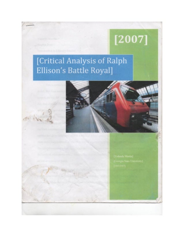Ralph ellison a collection of critical essays
