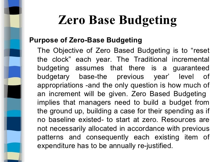 Zero Base Budgeting