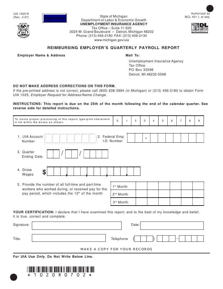 michigan tax form unemployment
