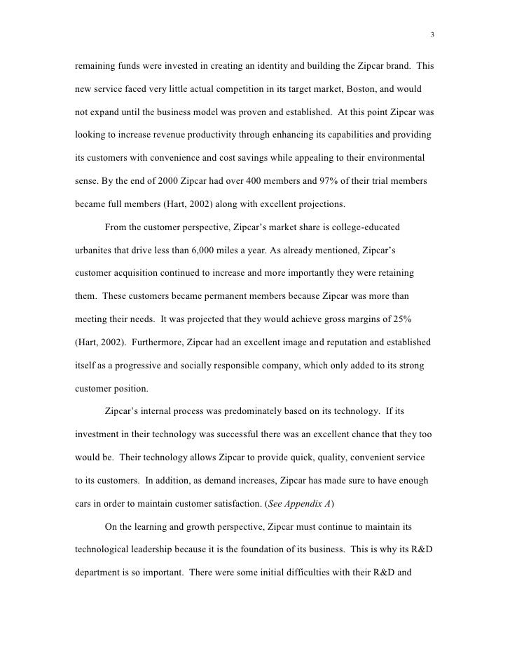 Zipcar case analysis