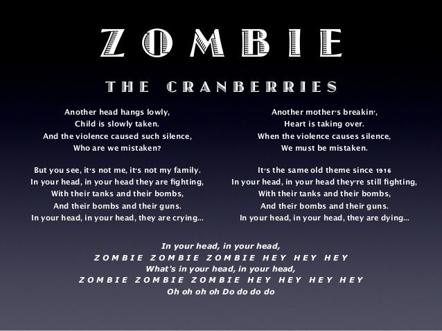 ZOMBIE LYRICS zombie lyrics: