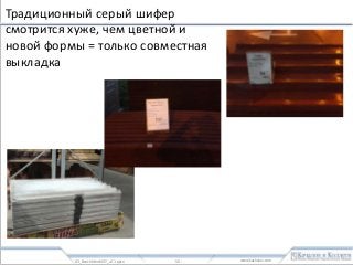 www.kachalov.com
Традиционный серый шифер
смотрится хуже, чем цветной и
новой формы = только совместная
выкладка
0.3_BenchMerchDIY_v2.1.pptx - 50 -
 