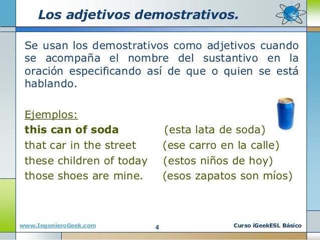 Que Son Los Adjetivos Demostrativos Y Ejemplos Nuevo Ejemplo 9681