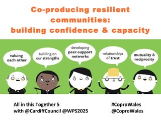 Co-producing resilient
communities:
building confidence & capacity

All in this Together 5
with @CardiffCouncil @WPS2025

#CoproWales
@CoproWales

 