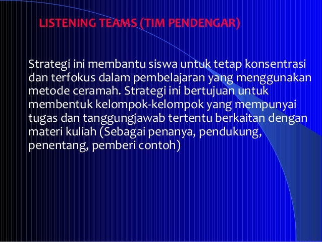 Model dan strategi pembelajaran Aktif