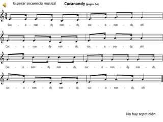 Cucanandy (página 54)
No hay repetición
Esperar secuencia musical
 