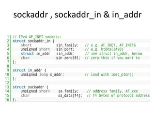 Socc Cable Code Example Socket programming | PPTX