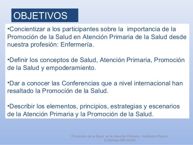 Objetivos De La Promocion De La Salud