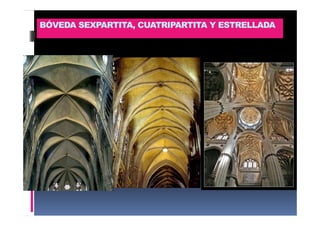 BÓVEDA SEXPARTITA, CUATRIPARTITA Y ESTRELLADA 
 