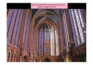 GÓTCO RADIANTE finales del SIGLO XIII 
Santa Capilla de Paris 
 