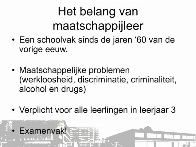 wat is maatschappijleer? | PPT