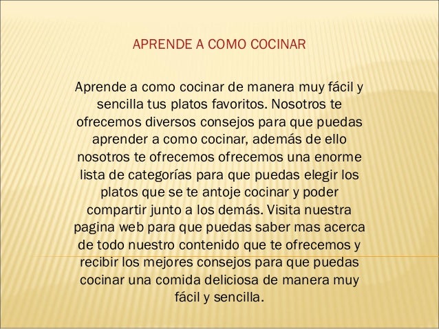 Aprende A Cocinar Muy Facil Y Sencillo