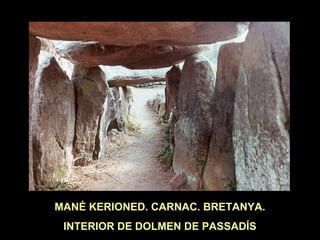 MANÉ KERIONED. CARNAC. BRETANYA. 
INTERIOR DE DOLMEN DE PASSADÍS 
 