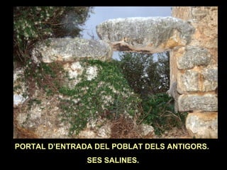 PORTAL D’ENTRADA DEL POBLAT DELS ANTIGORS. 
SES SALINES. 
 