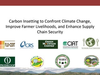 Carbon Insetting to Confront Climate Change,
Improve Farmer Livelihoods, and Enhance Supply
Chain Security
 