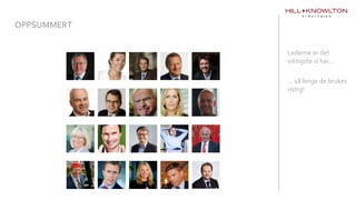 OPPSUMMERT
Lederne er det
viktigste vi har...
... så lenge de brukes
riktig!
 
