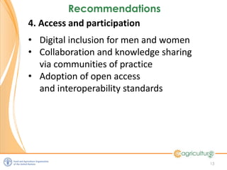 Keynote FAO: E-agriculture - Lessons learnt about ICT4D 