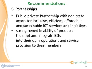 Keynote FAO: E-agriculture - Lessons learnt about ICT4D 