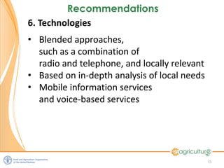 Keynote FAO: E-agriculture - Lessons learnt about ICT4D 