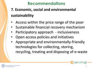 Keynote FAO: E-agriculture - Lessons learnt about ICT4D 