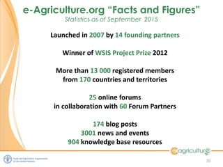 Keynote FAO: E-agriculture - Lessons learnt about ICT4D 
