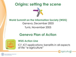 Keynote FAO: E-agriculture - Lessons learnt about ICT4D 