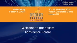 Welcome to the Hallam
Conference Centre
 